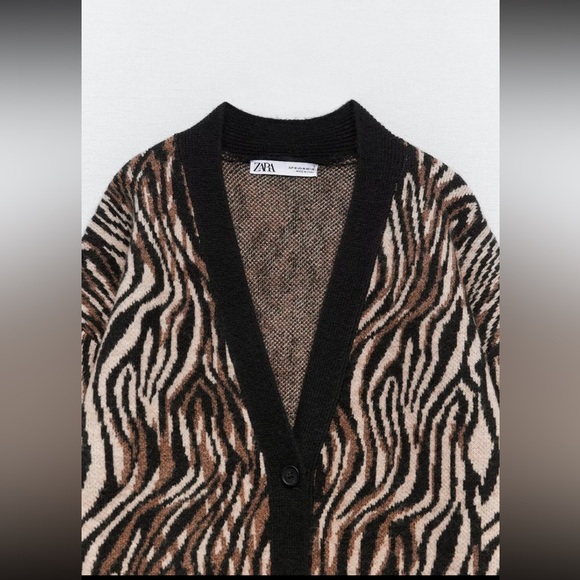 Zara Animal Print Cardigan - Picture 4 of 4
